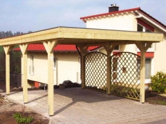 Einzelcarport Akzent mit Holzblende mit Sichtschutz