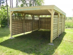 Einzelcarport Classic mit Holzblende und Sichtschutz