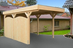 Einzelcarport Akzent mit Holzblende