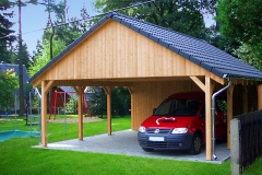 Satteldach Doppelcarport Classic mit Geräteraum