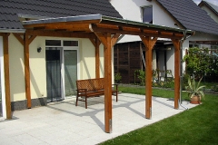 Terrassenüberdachung Pultdach mit transparenter Dacheindeckung