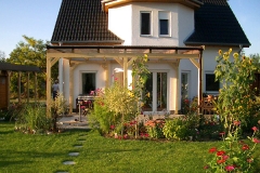 Terrassenüberdachung Pultdach Classic mit transparenter Dacheindeckung