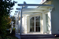 Terrassenüberdachung Pultdach Akzent mit transparenter Dacheindeckung